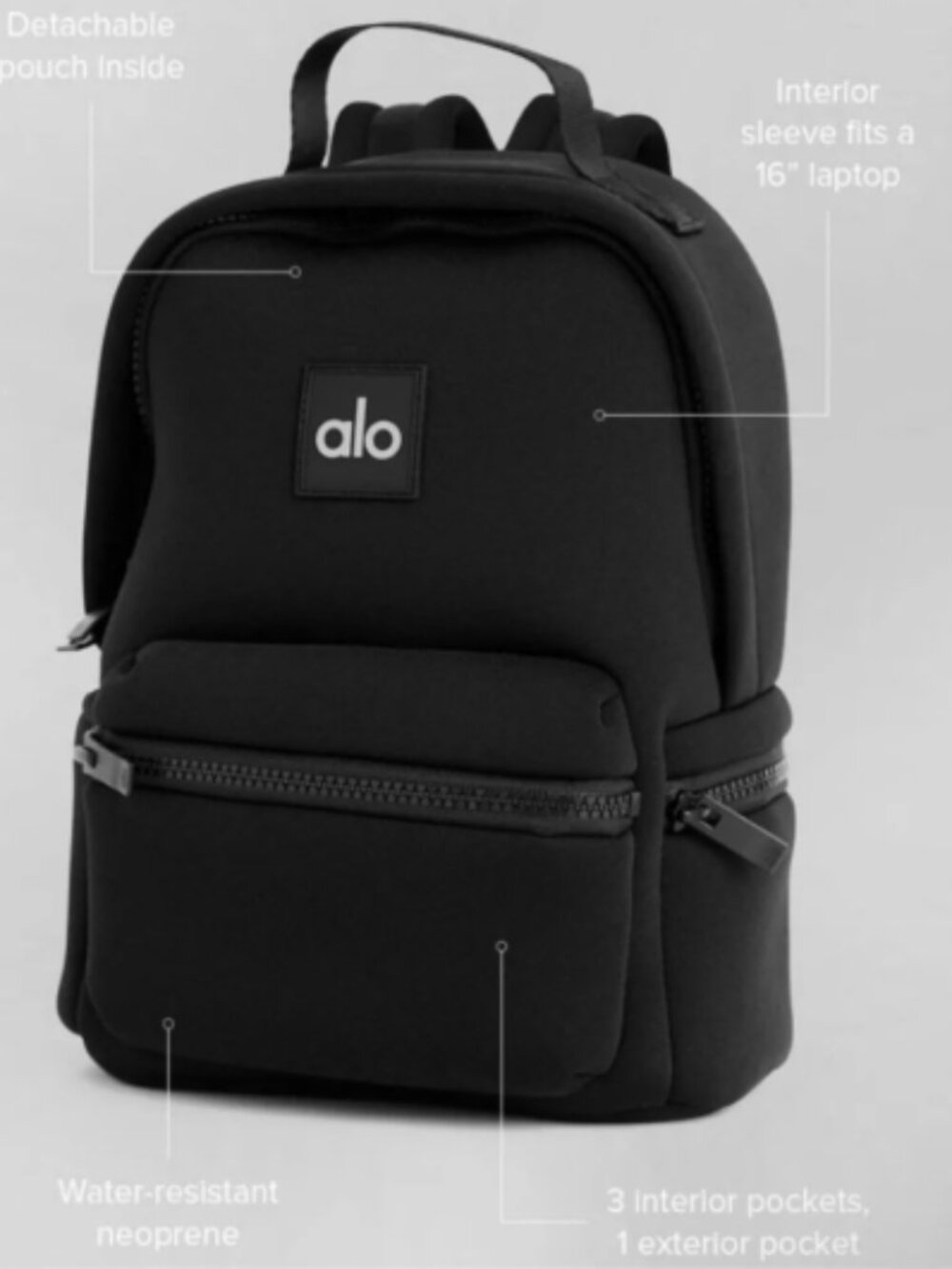 Alo Yoga Stow Backpack Black NWT Sold Out $328 - Picture 3 of 11